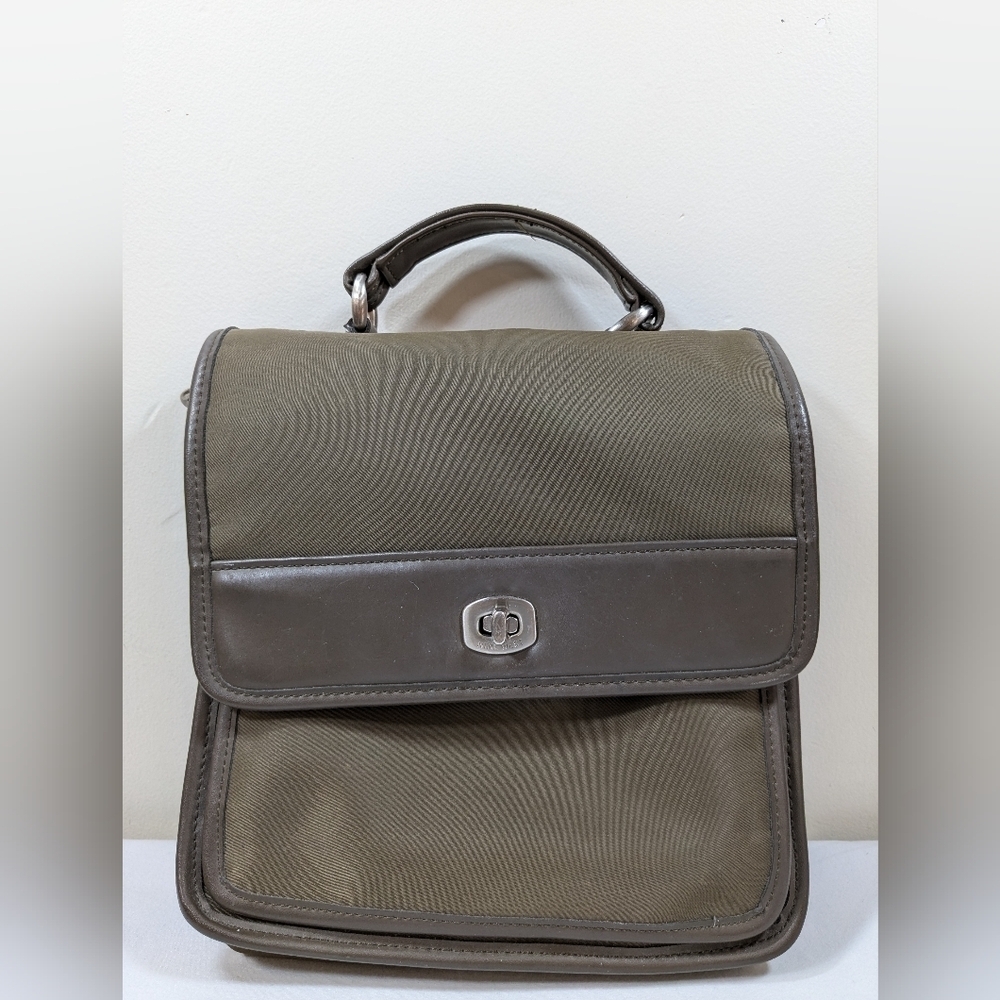 Nine West crossbody/satchel, dark green/brown purse - Picture 4 of 15